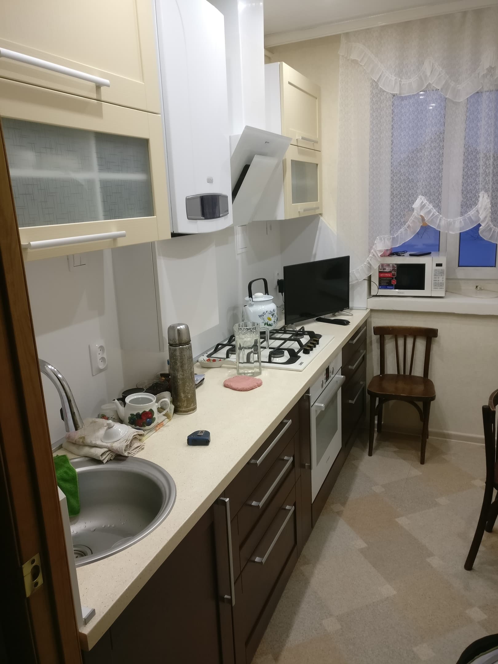 Изготовили такую вот кухню фасада МДФ наборный с ш...